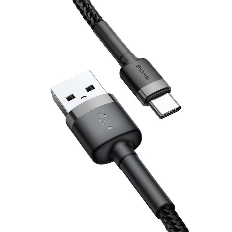 Кабель Baseus Cafule CATKLF-CG1 USB - Type-C 2A - довжина 2м - чорний/сірий