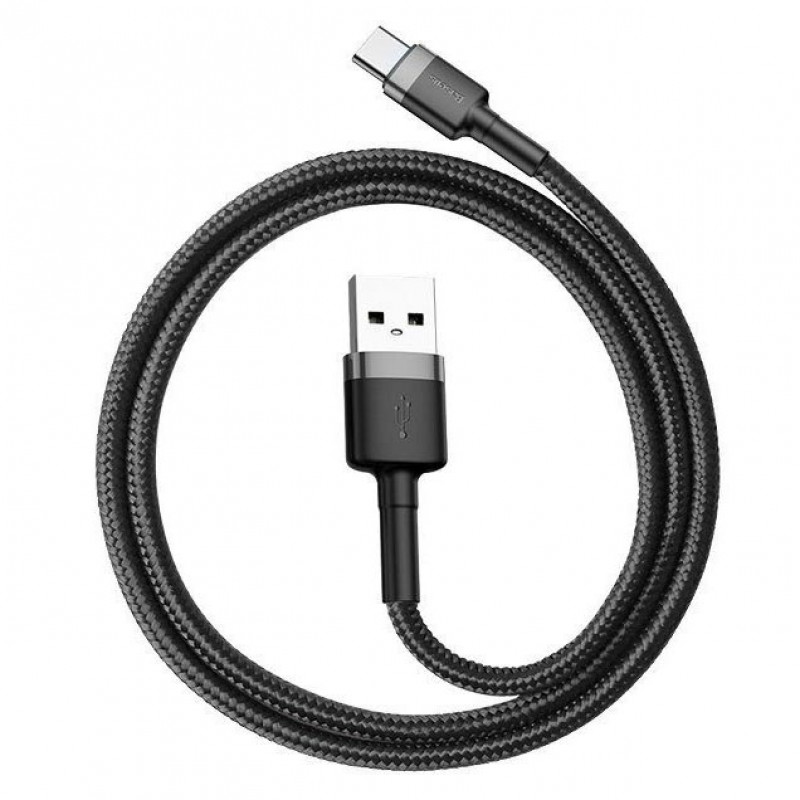 Кабель Baseus Cafule CATKLF-CG1 USB - Type-C 2A - довжина 2м - чорний/сірий
