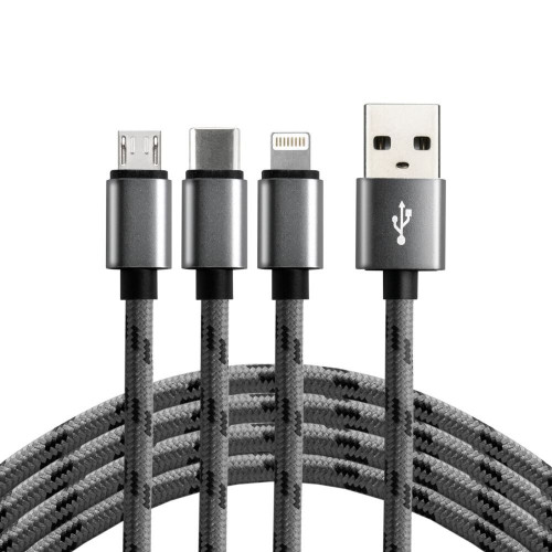 Кабель 3-в-1 Everactive CBB-1.2MCI USB - Type-C - Lightning - microUSB - довжина 120см