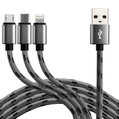 Кабель 3-в-1 Everactive CBB-1.2MCI USB - Type-C - Lightning - microUSB - довжина 120см