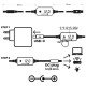 Універсальний адаптер живлення Everactive AD-PD65 USB-C - DC із вибором струму 5-20V та набором 10 перехідників