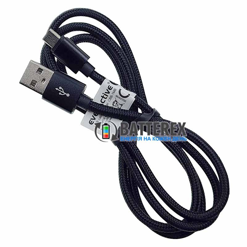 Кабель Everactive CBB-1MB USB - micro-USB 2.4A довжина 1 метр