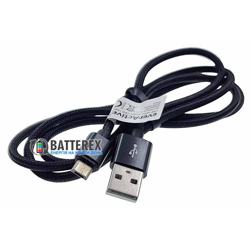 Кабель Everactive CBB-1MB USB - micro-USB 2.4A довжина 1 метр