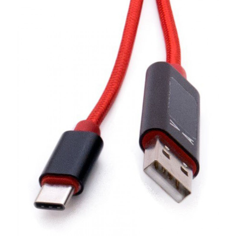 Кабель USB AM 2.0 - Type-C 1м с тестером тока и напряжения
