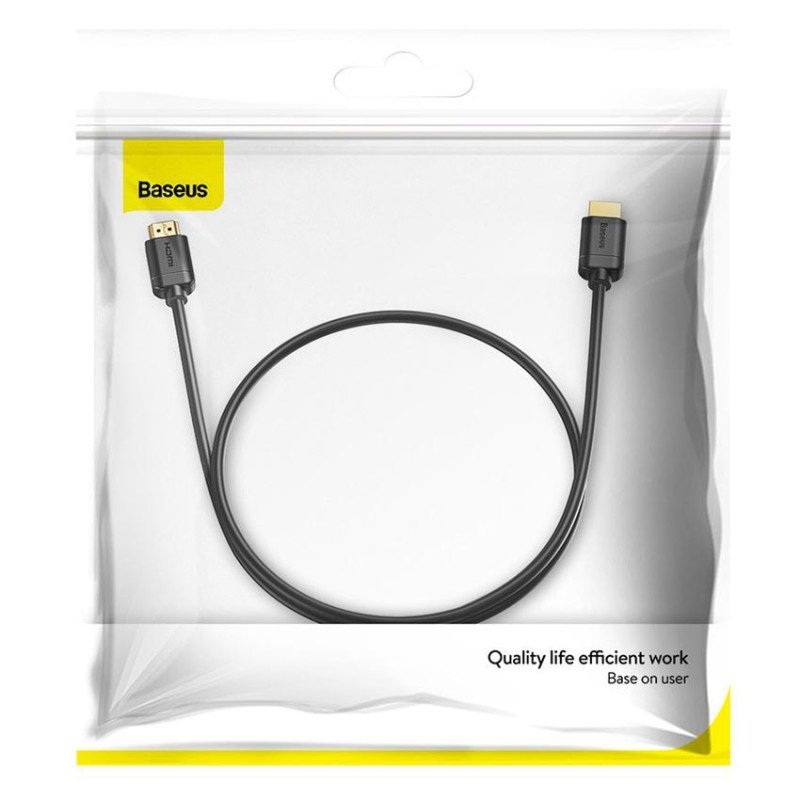 Кабель Baseus High Definition Series CAKGQ-B01 HDMI to HDMI v2.0, позолоченные коннекторы, поддежка 4K, 32 канала аудио, длина 2м, чёрный