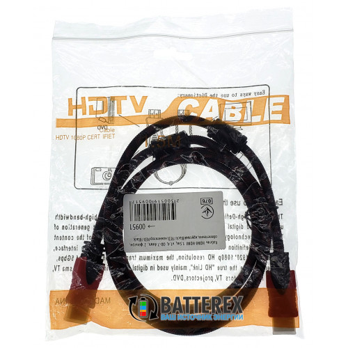 Кабель HDMI-HDMI red/black - длина 1.5м - версия 1.4V - 2 фильтра