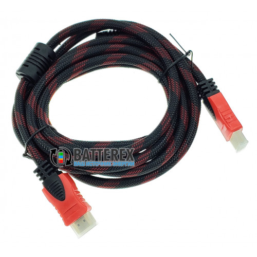 Кабель HDMI-HDMI red/black - длина 3.0м - версия 1.4V - 2 фильтра