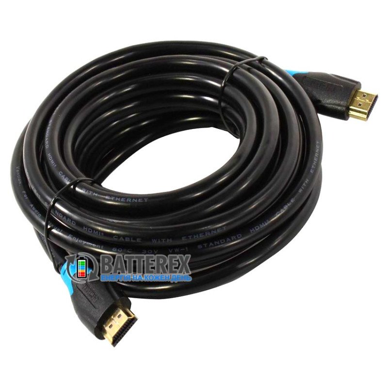 Кабель Vention HDMI to HDMI v2.0, позолоченные коннекторы, поддержка 4K, 32 канала аудио, длина 3 м, чёрный