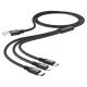 Универсальный кабель 3-в-1 HOCO X14 USB - Type-C - Lightning - microUSB 2A, длина 1 м