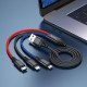 Универсальный кабель 3-в-1 HOCO X76 USB - Type-C - Lightning - microUSB 2A, длина 1 м