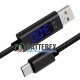 Кабель PowerPlant CA913176 USB - Type-C 1м із тестером струму та напруги