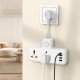 Мережевий подовжувач HOCO AC12A Reise 2-position Expansion Socket на 2 універсальні розетки, 3x USB та 1x Type-C PD 30W