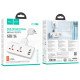 Мережевий подовжувач HOCO AC12A Reise 2-position Expansion Socket на 2 універсальні розетки, 3x USB та 1x Type-C PD 30W