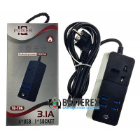 Сетевой фильтр - удлинитель IQ Power TB-T06 на 1 розетку и 4 USB-порта - длина 2м