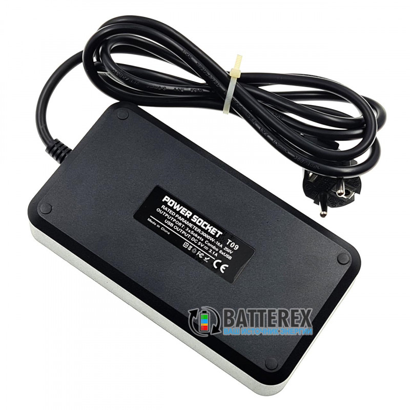 Сетевой фильтр (удлинитель) IQ Power TB-T09 на 3 розетки и 6 USB-портов - длина 2м