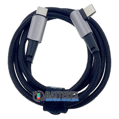 Кабель TOOCKI TQ-X25 Type-C to Type-C 5A 60W кутовий, довжина 1 м