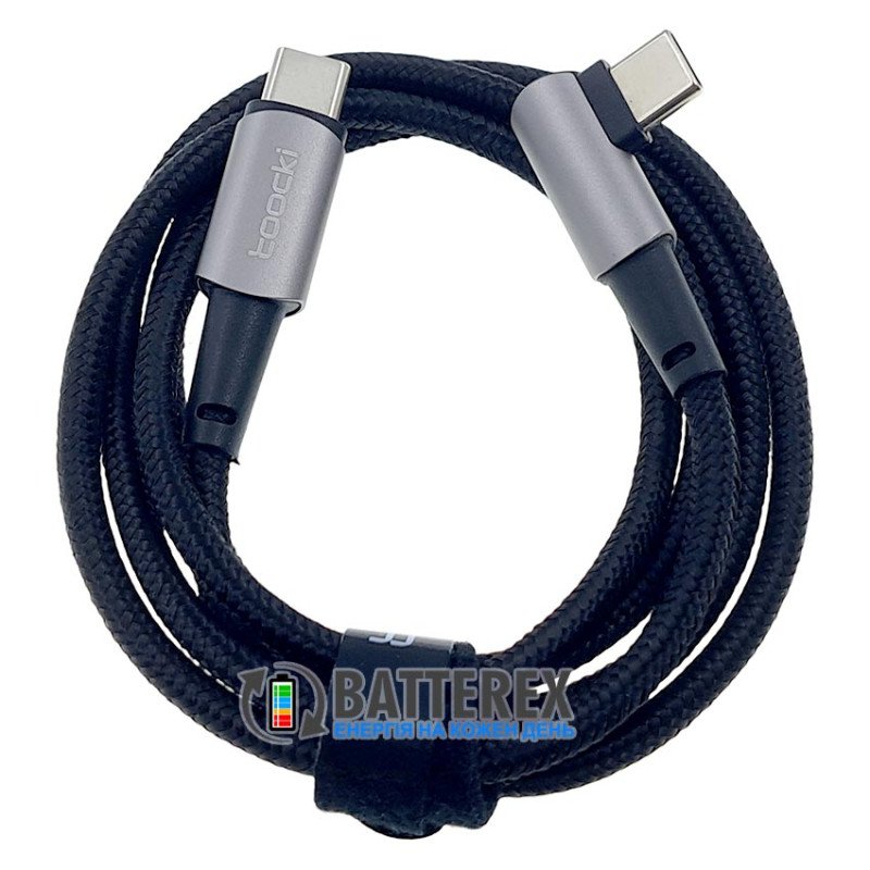Кабель мощный угловой TOOCKI TQ-X25 Type-C to Type-C 5A 60W, длина 1 м