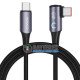 Кабель мощный угловой TOOCKI TQ-X25 Type-C to Type-C 5A 60W, длина 1 м