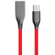 Кабель PowerPlant USB AM - Type-C 2.4А 1м супергибкий силиконовый, красный цвет, для зарядки и передачи данных