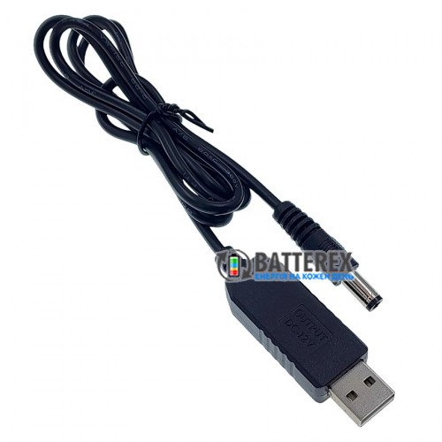 Кабель USB AM - DC 5.5x2.5 повышающий напряжение до 12V, длина 1 метр
