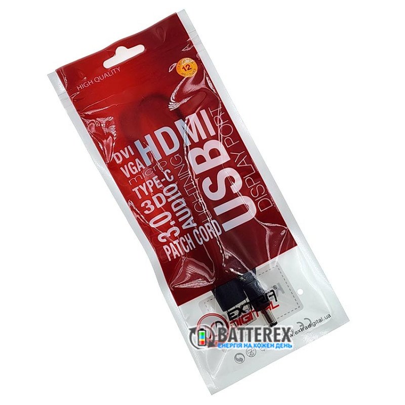 Кабель Extradigital KBU1889 USB AM - DC 5.5x2.1 1м для роутеров, маршрутизаторов, терминалов и др.