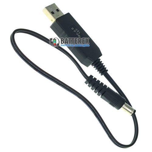 Кабель повышающий Soshine USB AM - DC 12V 5.5x2.1, длина 0.3 м