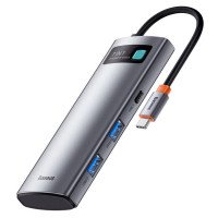 USB HUB Baseus Metal Gleam Series 7-in-1 Multifunctional Type-C HUB WKWG020113 - USB-C to 2x USB 3.0 + HDMI + 2x USB-C + microSD / SD