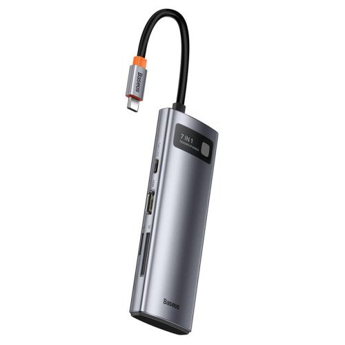 USB HUB Baseus Metal Gleam Series 7-in-1 Multifunctional Type-C HUB WKWG020113 - USB-C to 2x USB 3.0 + HDMI + 2x USB-C + microSD / SD