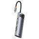 Хаб розгалуджувач USB HUB Baseus Metal Gleam Series 7-in-1 Multifunctional Type-C HUB WKWG020113