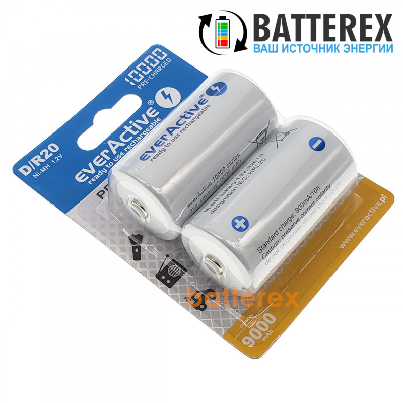 Акумулятор R20 D Everactive 10000 mah Ready to use від 1 шт.