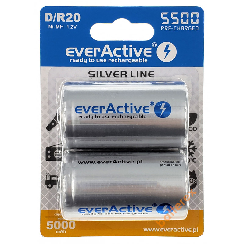 Акумулятор R20 D Everactive 5500 mah Ready to use від 1 шт.