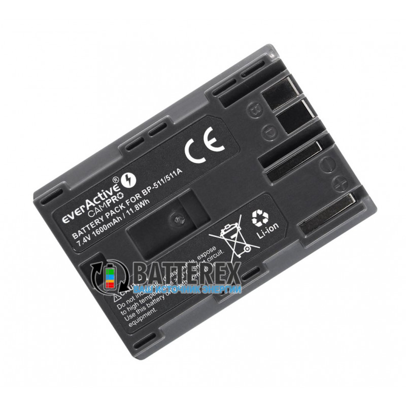 Aккумулятор Everactive CamPro Canon BP-511/511A (EVB021) 7.4V 1600mah 11.8Wh