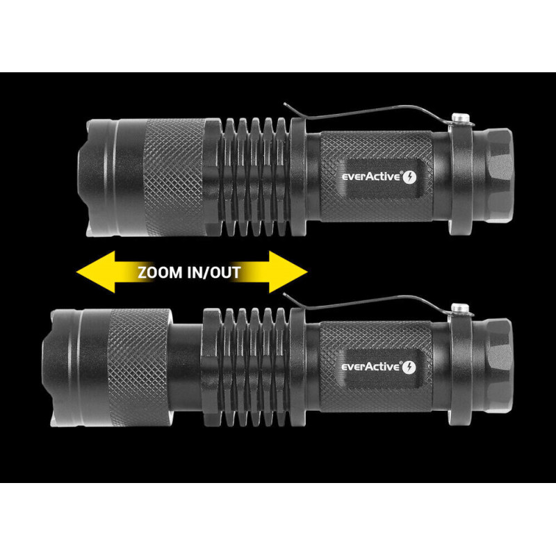 Фонарь Everactive FL180 Bullet с регулировкой фокуса и питанием АА или 14500