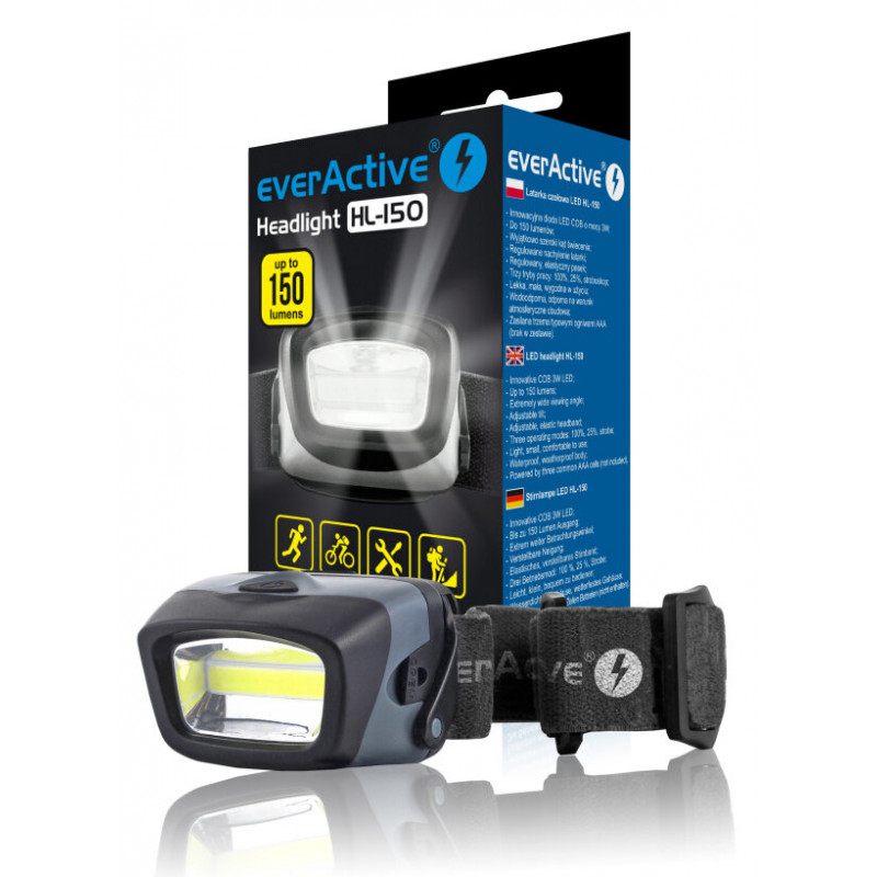 Налобний ліхтарик Everactive Headlight HL-150 150 люмен