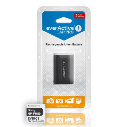 Аккумулятор EverActive CamPRO для камеры Sony NP-FH50 7.2V 750mah 5.4Wh