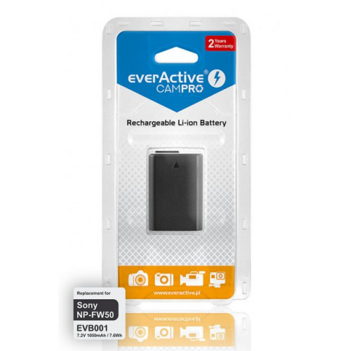 Аккумулятор EverActive CamPRO для камеры Sony NP-FW50 7.2V 1050mah 7.6Wh