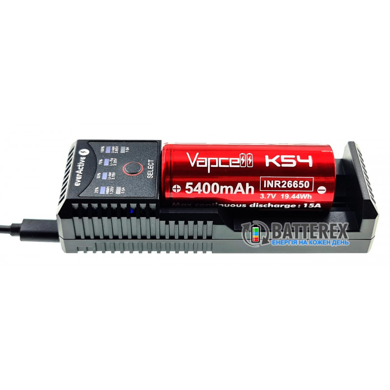 Зарядний пристрій EverActive UC 100 + мережевий адаптер USB Liitokala 5V 2A