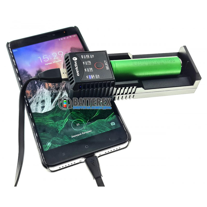 Зарядний пристрій EverActive UC 100 + мережевий адаптер USB Liitokala 5V 2A