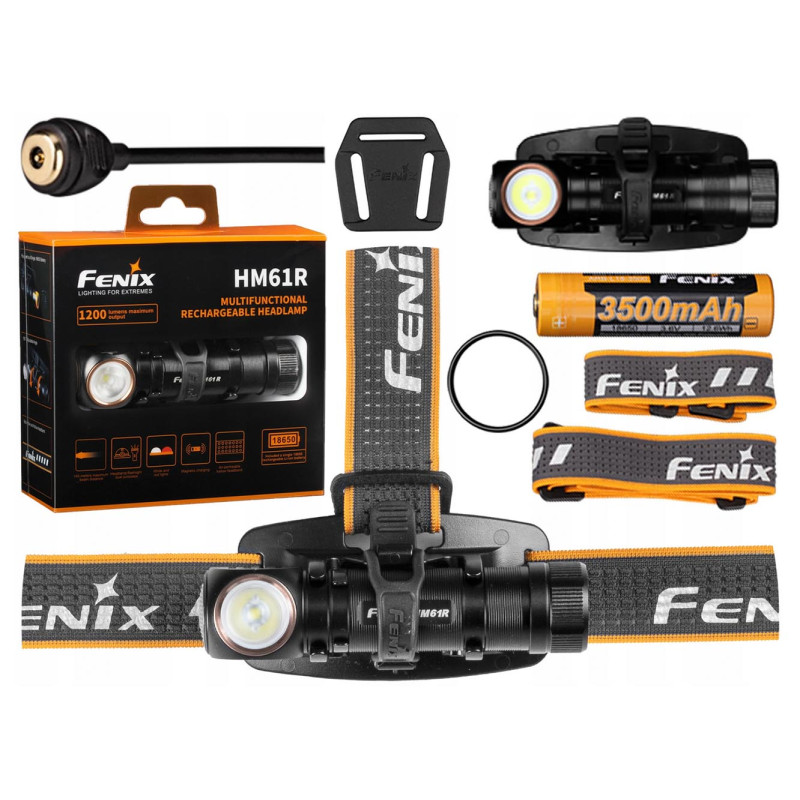 Налобный фонарь Fenix HM61R с магнитной зарядкой + аккумулятор 18650 Fenix 3500mah