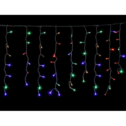 Светодиодная гирлянда Штора на 120 LED диодов красный/зелёный/синий/жёлтый 3х0.3 метра 8 режимов в прозрачной изоляции