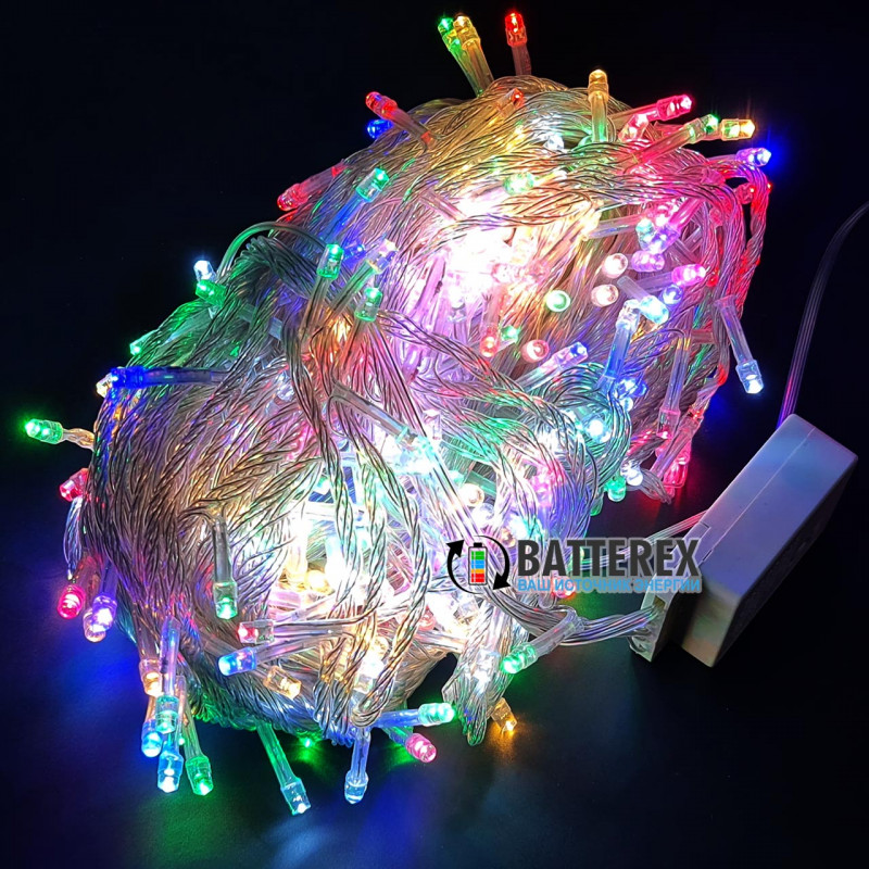 Гирлянда на 500 LED красный/зелёный/синий/жёлтый 25 метров 8 режимов
