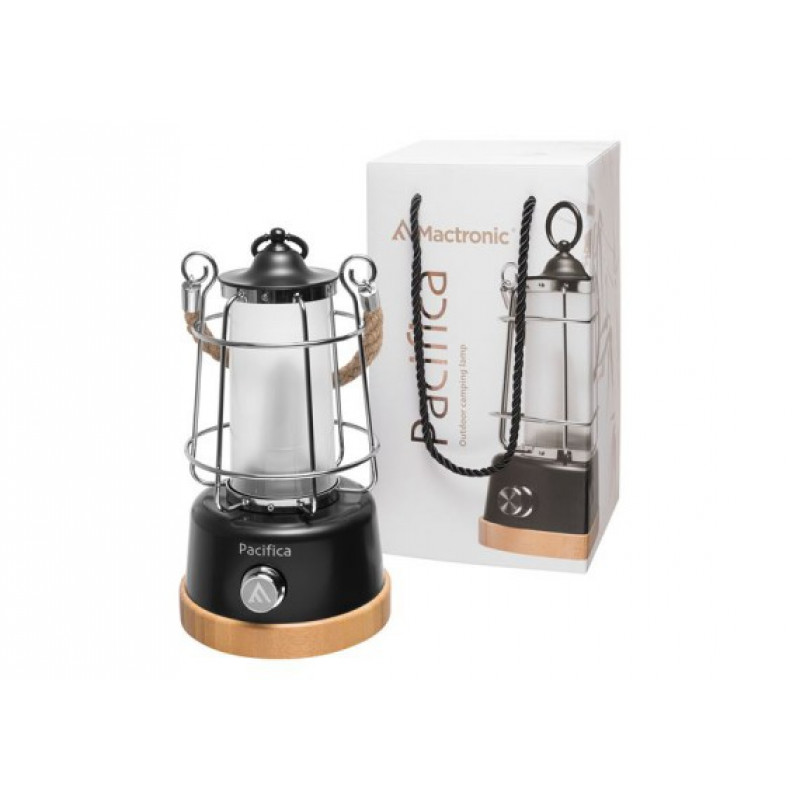 Кемпинговый фонарь Mactronic Pacifica ACL0111 Black с плавной регулировкой яркости 10-370Lm и функцией Повербанк + 2 аккумулятора 18650 2600mah