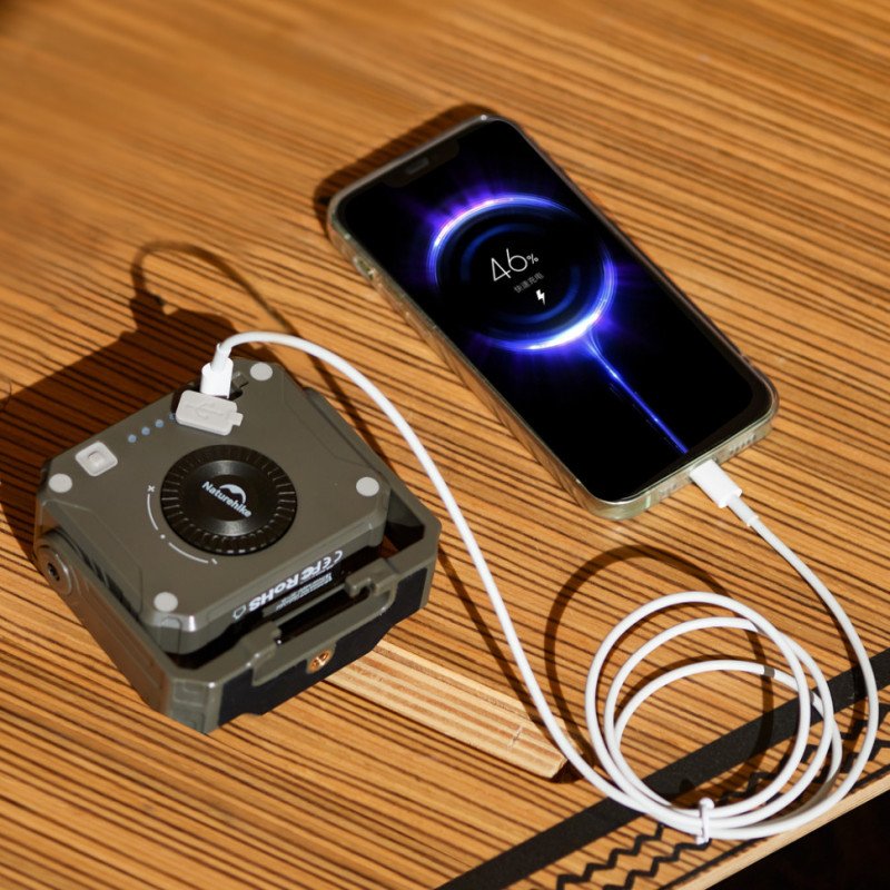 Кемпинговый фонарь Naturehike CNK2300012 Green 1200Lm USB Type-C с плавной регулировкой яркости, красным светом, выбором температуры света, повербанком и батареей 5200mah