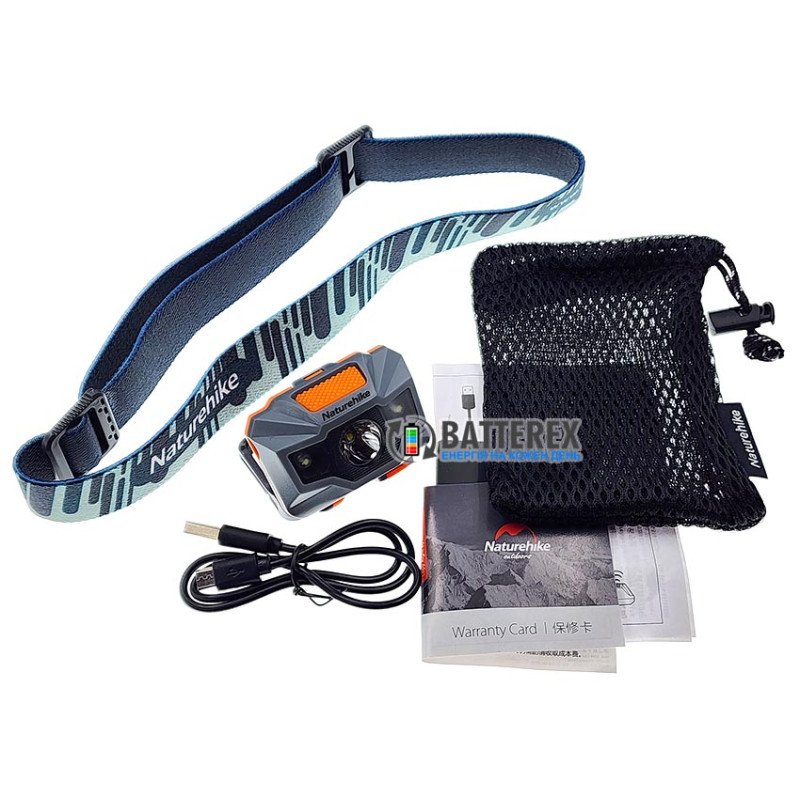 Налобный фонарь Naturehike TD-02 150Lm 1200mAh USB Grey-Orange