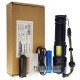 Яркий ручной фонарь Quantum Perfect QM-FL1035 5W LED 1000Lm + 3W COB, фокус Zoom, Повербанк, заряд от USB Type-C, универсальное питание 18650/26650/3хААА, аккумулятор 18650 в комплекте