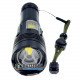 Яркий ручной фонарь Quantum Perfect QM-FL1035 5W LED 1000Lm + 3W COB, фокус Zoom, Повербанк, заряд от USB Type-C, универсальное питание 18650/26650/3хААА, аккумулятор 18650 в комплекте