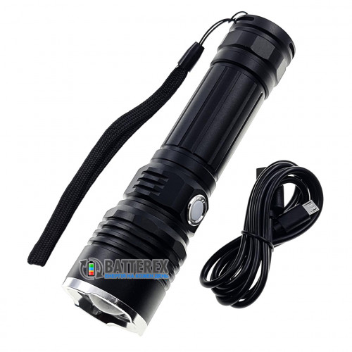 Фонарь ручной QUANTUM Solid 10W 700lm - 5 режимов, регулировка фокуса Zoom, зарядка от USB, защита от воды, универсальное питание