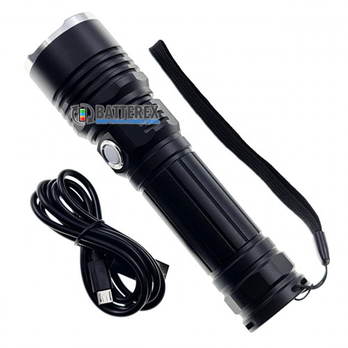 Фонарь ручной QUANTUM Solid-M 10W 700lm - 5 режимов, регулировка фокуса Zoom, зарядка от USB, защита от воды, универсальное питание