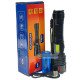 Яскравий ручний ліхтар Quantum Stream QM-FL1036 10W 1200Lm + 3W COB, фокус Zoom, дисплей із індикациєю заряду, Повербанк, заряд від USB Type-C, універсальне живлення 18650/26650/3хААА, акумулятор 26650 4500mah в комплекті