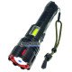 Яскравий ручний ліхтар Quantum Stream QM-FL1036 10W 1200Lm + 3W COB, фокус Zoom, дисплей із індикациєю заряду, Повербанк, заряд від USB Type-C, універсальне живлення 18650/26650/3хААА, акумулятор 26650 4500mah в комплекті